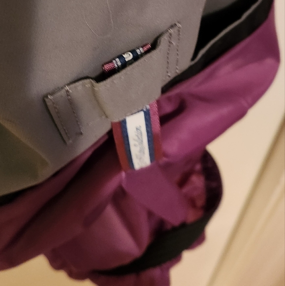 Burton Women's The White Collection Snowpants, Size Large, Gray and Purple - Picture 2 of 11